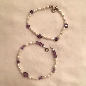 Freshwater Pearl and Amethyst bracelets
